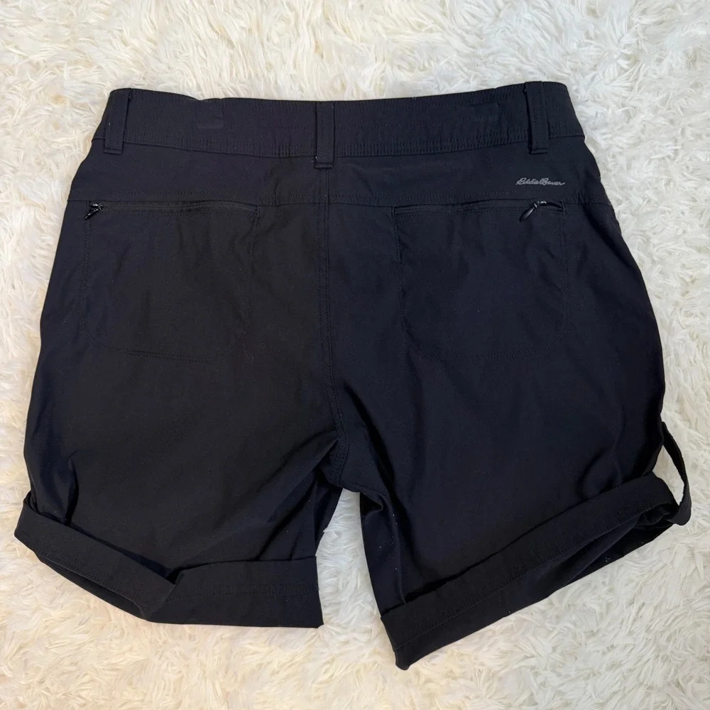 Eddie Bauer‎ Rolled Hem Bermuda Short Womens 10 Black Hiking Outdoor Casual
